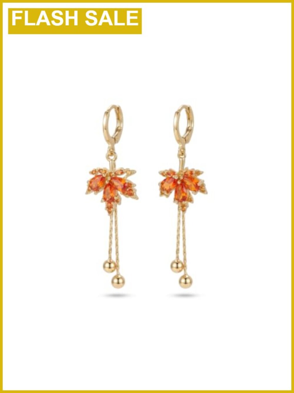 Gold Rhinestone Hoop Dangle Drop Earrings for Women Trendy Autumn Jewelry